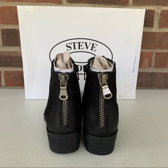Steve Madden Women’ Baylor Leather Almond Toe Ankle Boots Black, Size US 6 M - Picture 9 of 10